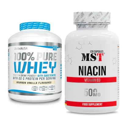 Basis-Set: BioTech 100% Pure Whey + MST Niacin – alle enthaltenen Artikel