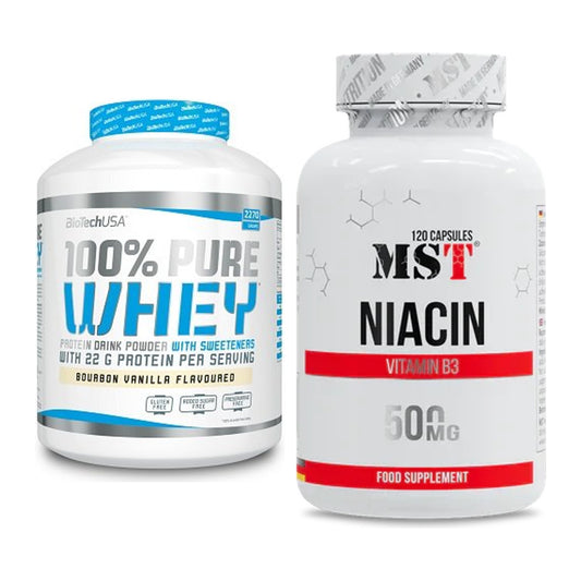 Basis-Set: BioTech 100% Pure Whey + MST Niacin – alle enthaltenen Artikel