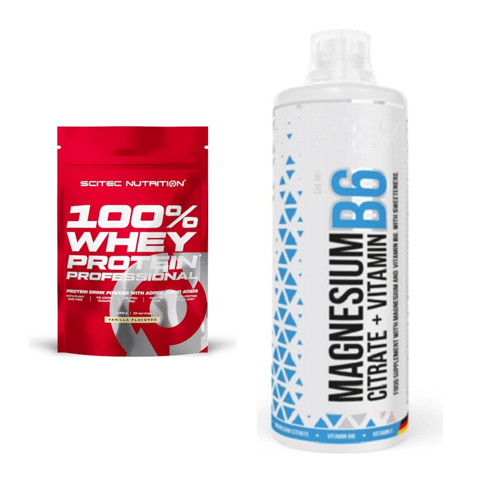 Basis-Set: Scitec 100% Whey Protein + MST Magnesium B6 – alle enthaltenen Artikel