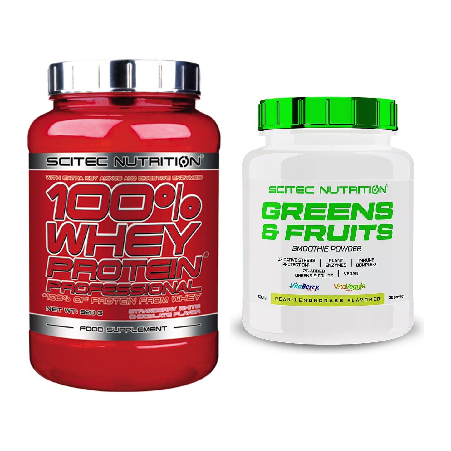 Basis-Set: Scitec 100% Whey Professional + Scitec Greens & Fruits – alle enthaltenen Artikel