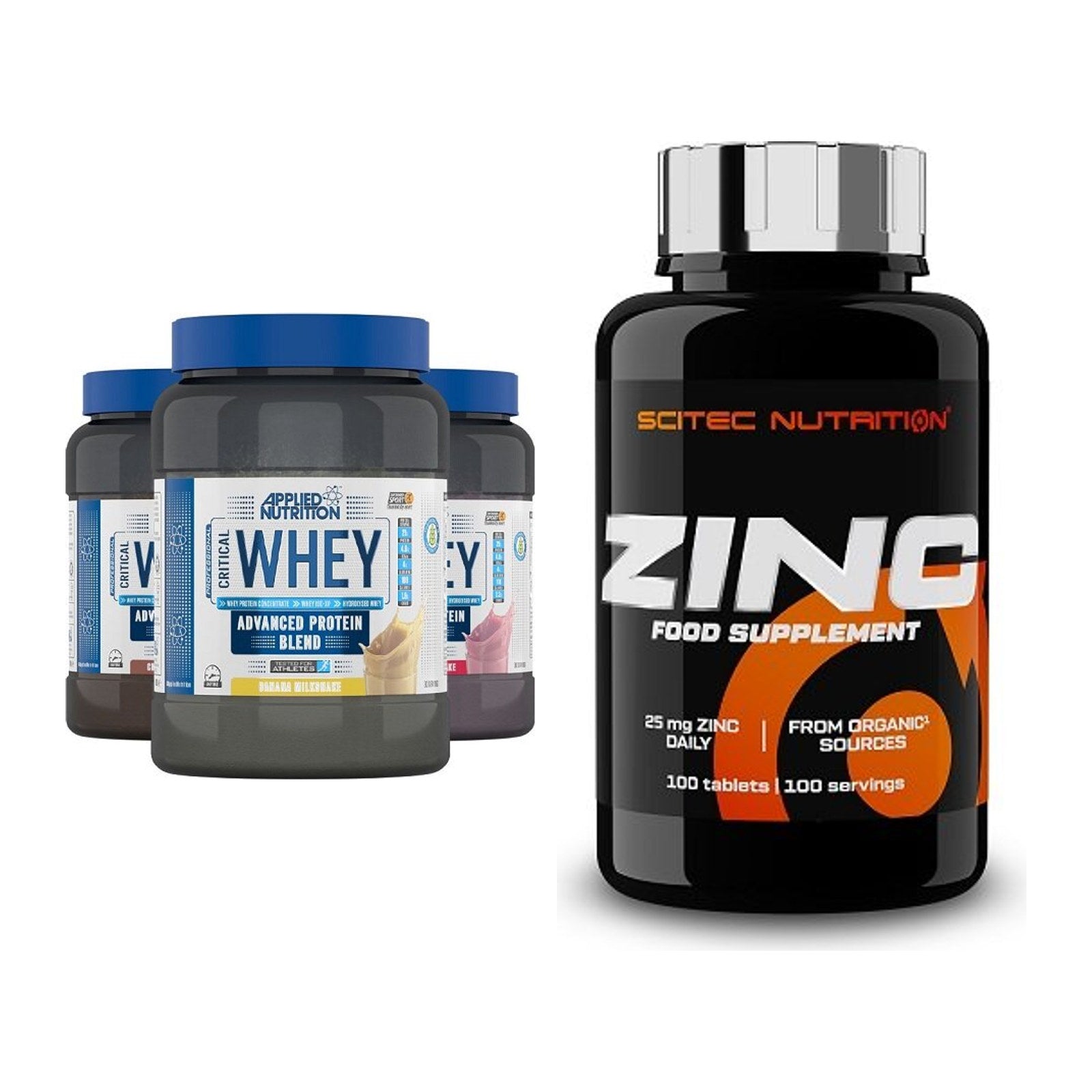 Basis-Set: Applied Nutrition Critical Whey + Scitec Zinc – alle enthaltenen Artikel