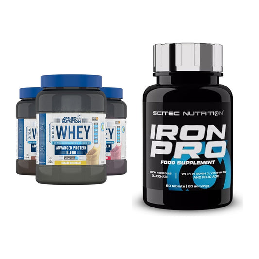 Basis-Set: Applied Nutrition Critical Whey + Scitec Iron Pro – alle enthaltenen Artikel