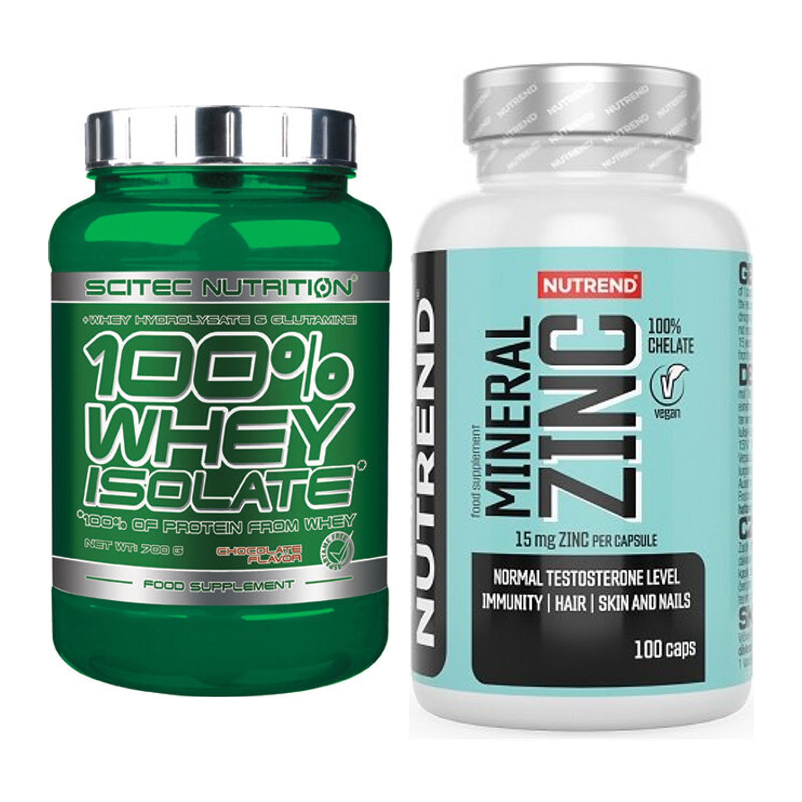 Basis-Set: Scitec Whey Isolate + Nutrend Zinc Chelate 15mg – alle enthaltenen Artikel