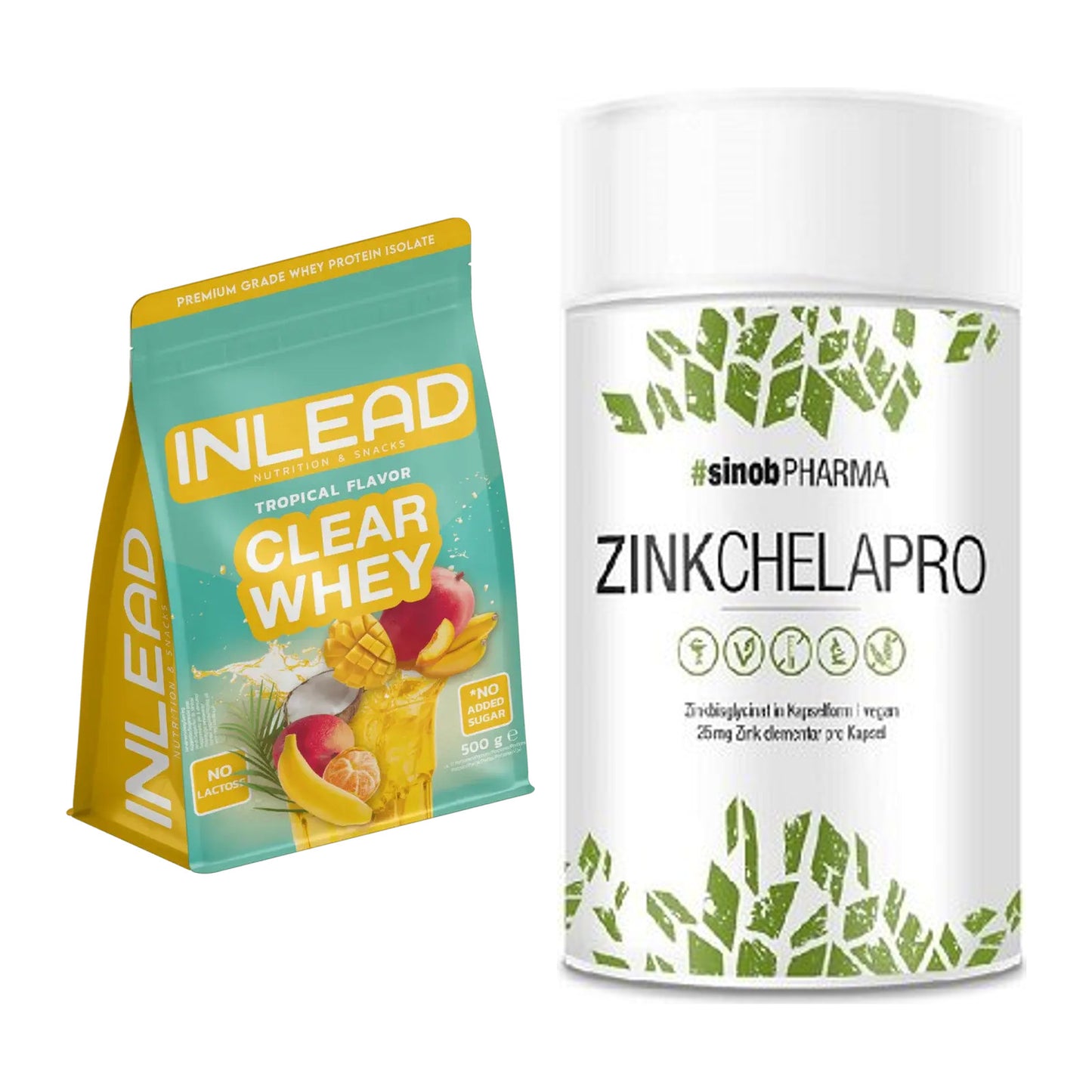 Basis-Set: INLEAD Clear Whey Isolate + Sinob Zink Chelapro – alle enthaltenen Artikel
