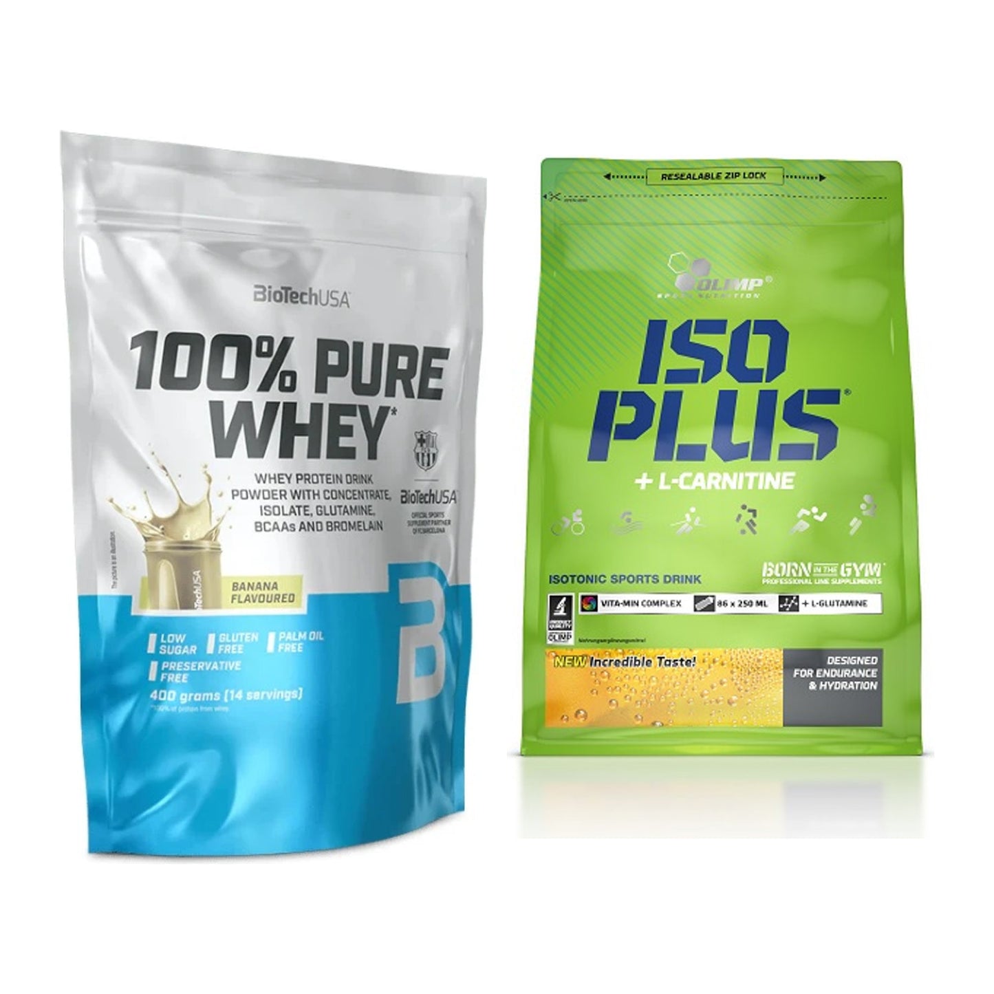 Basis-Set: BioTech 100% Pure Whey + Olimp Iso Plus – alle enthaltenen Artikel