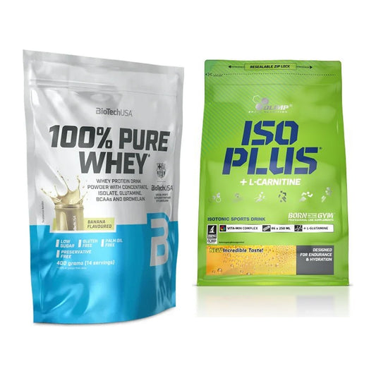 Basis-Set: BioTech 100% Pure Whey + Olimp Iso Plus – alle enthaltenen Artikel