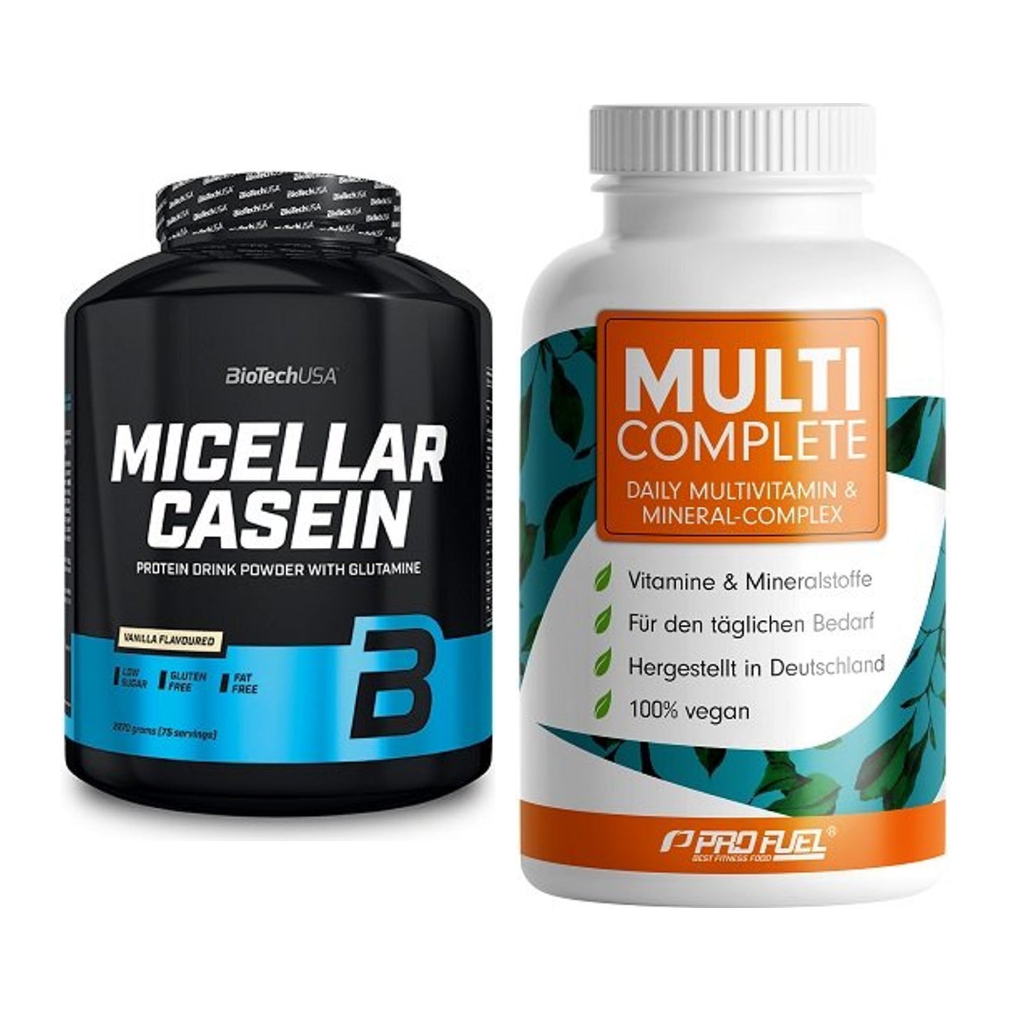 Basis-Set: BioTech Micellar Casein + ProFuel MULTI COMPLETE – alle enthaltenen Artikel
