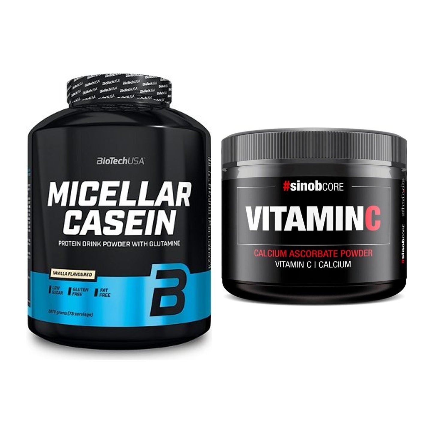 Basis-Set: BioTech Micellar Casein + Sinob Vitamin C Calcium Ascorbate – alle enthaltenen Artikel