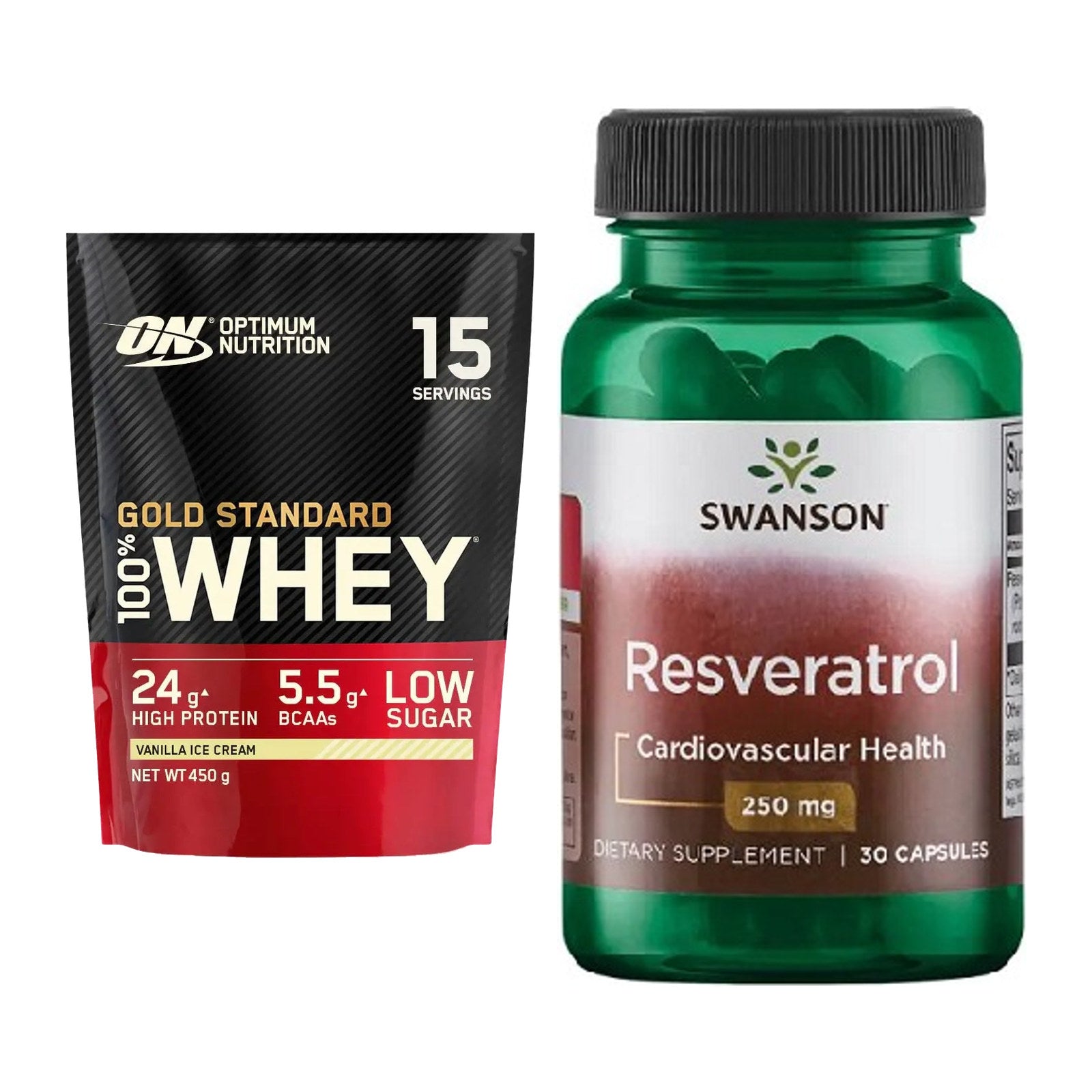 Basis-Set: ON Whey Gold Standard + Swanson Resveratrol – alle enthaltenen Artikel