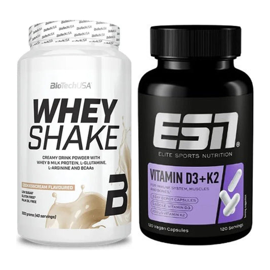 Basis-Set: BioTech Whey Shake + ESN Vitamin D3 + K2 – alle enthaltenen Artikel