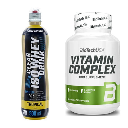 Basis-Set: Body Attack Clear Iso Whey Drink + BioTech Vitamin Complex – alle enthaltenen Artikel