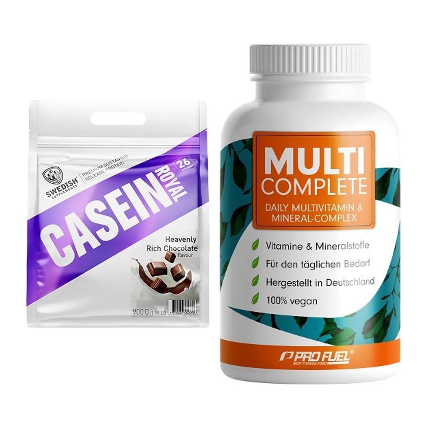 Basis-Set: Swedish Supplements Casein Royal + ProFuel MULTI COMPLETE – alle enthaltenen Artikel