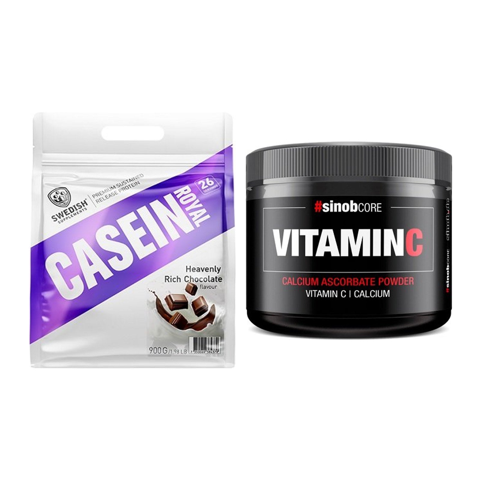 Basis-Set: Swedish Supplements Casein + Sinob Vitamin C Calcium – alle enthaltenen Artikel