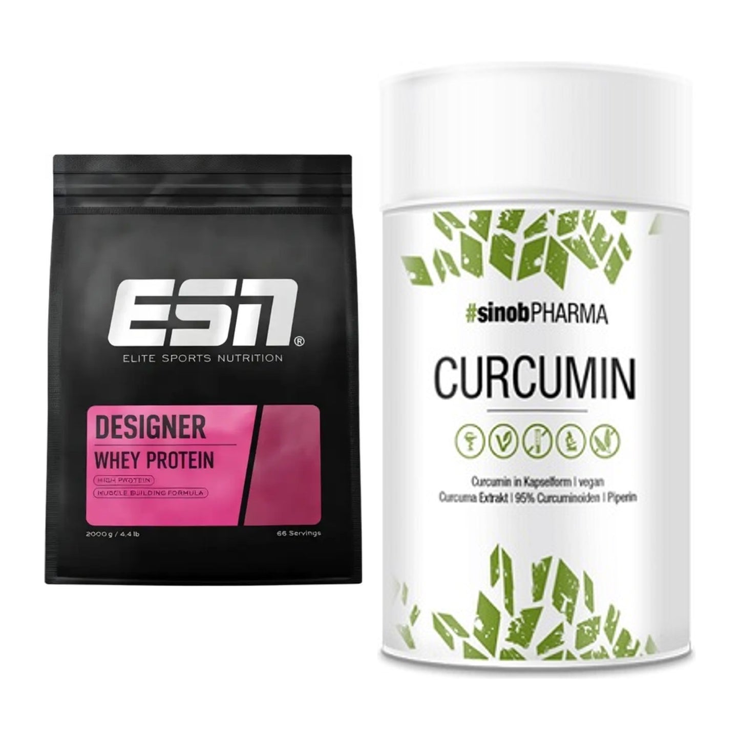 Basis-Set: ESN Designer Whey + Sinob Curcumin 95% – alle enthaltenen Artikel
