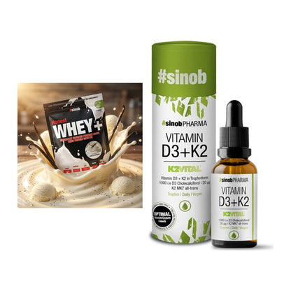 Basis-Set: Sinob Honest Whey+ + Sinob Vitamin D3 + K2 Tropfen – alle enthaltenen Artikel