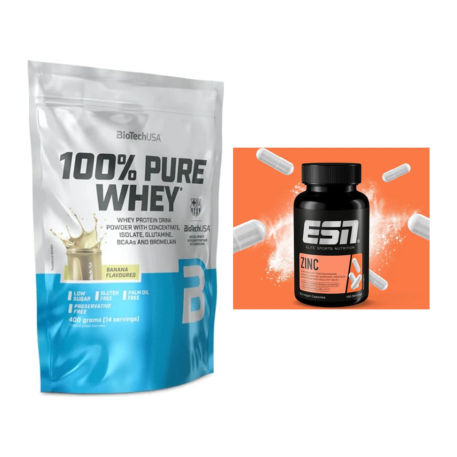 Basis-Set: BioTech 100% Pure Whey + ESN Zinc – alle enthaltenen Artikel