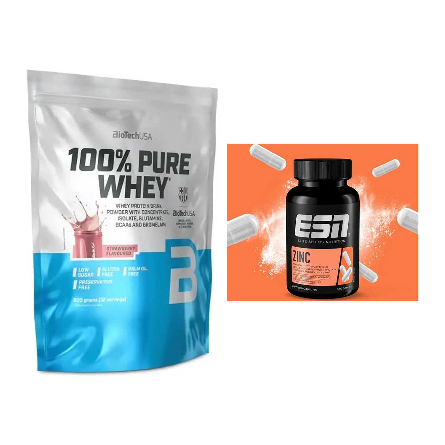 Basis-Set: BioTech 100% Pure Whey + ESN Zinc – alle enthaltenen Artikel