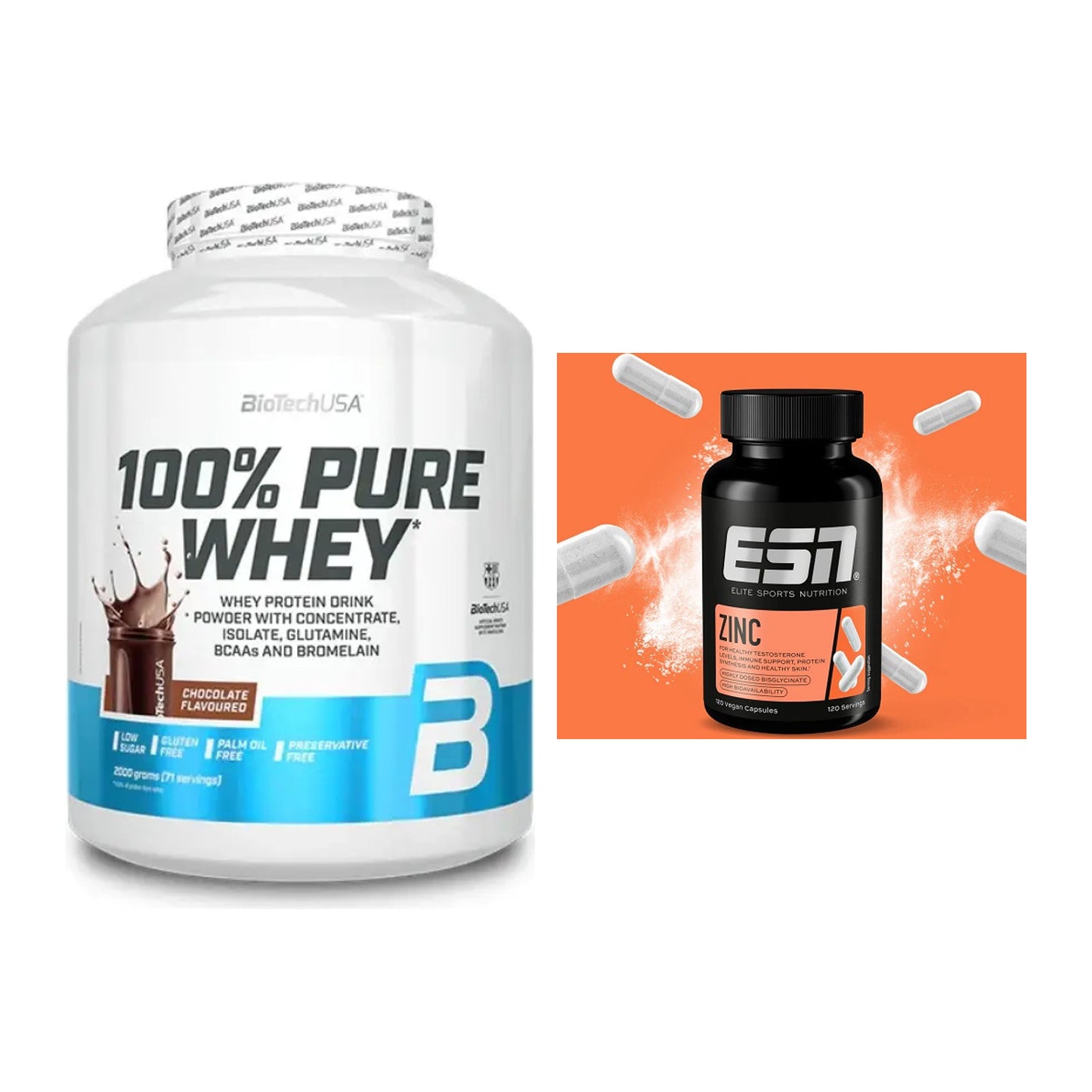 Basis-Set: BioTech 100% Pure Whey + ESN Zinc – alle enthaltenen Artikel