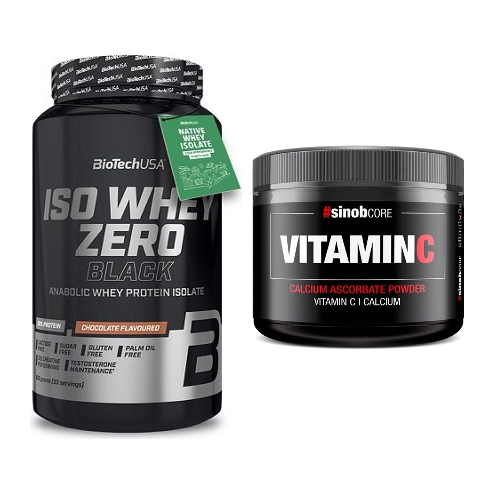 Basis-Set: BioTech Iso Whey Zero Black + Sinob Vitamin C Calcium – alle enthaltenen Artikel