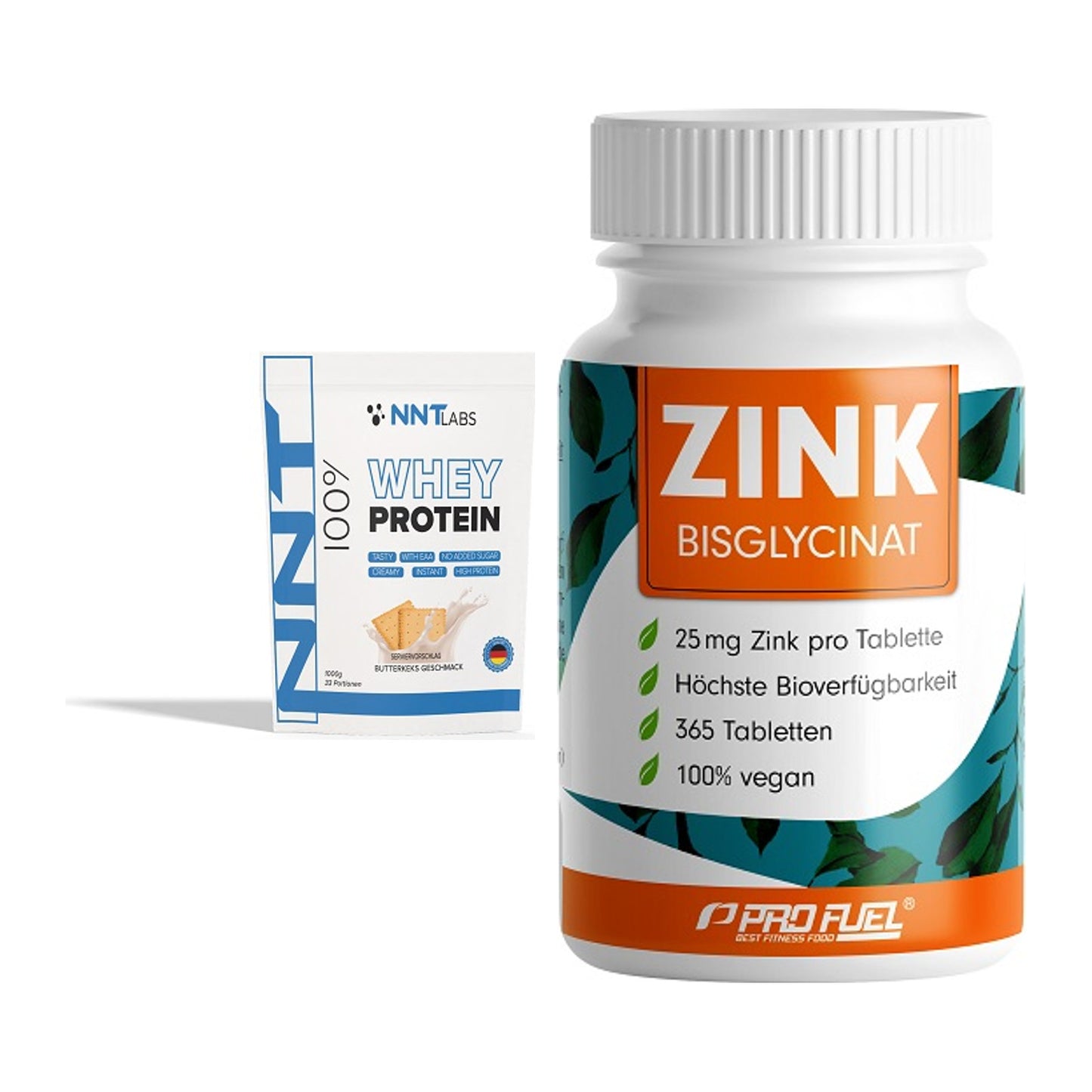 Basis-Set: NNT Whey + ProFuel Zink Bisclycinat – alle enthaltenen Artikel