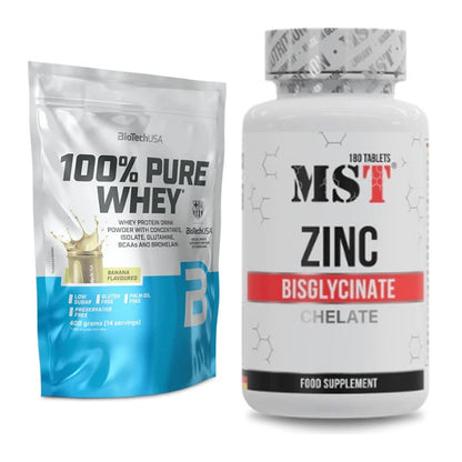 Basis-Set: BioTech 100% Pure Whey + MST Zinc Chelate Bisglycinate – alle enthaltenen Artikel