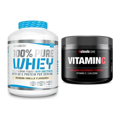 Basis-Set: BioTech 100% Pure Whey + Sinob Vitamin C Calcium Ascorbate – alle enthaltenen Artikel