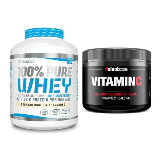 Basis-Set: BioTech 100% Pure Whey + Sinob Vitamin C Calcium Ascorbate – alle enthaltenen Artikel