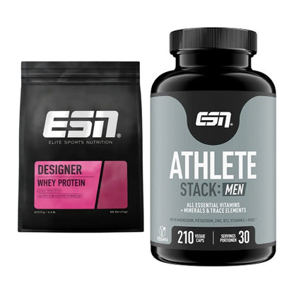 Basis-Set: ESN Designer Whey + ESN Athlete Stack:MEN – alle enthaltenen Artikel