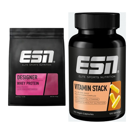 Basis-Set: ESN Designer Whey + ESN Vitamin Stack – alle enthaltenen Artikel