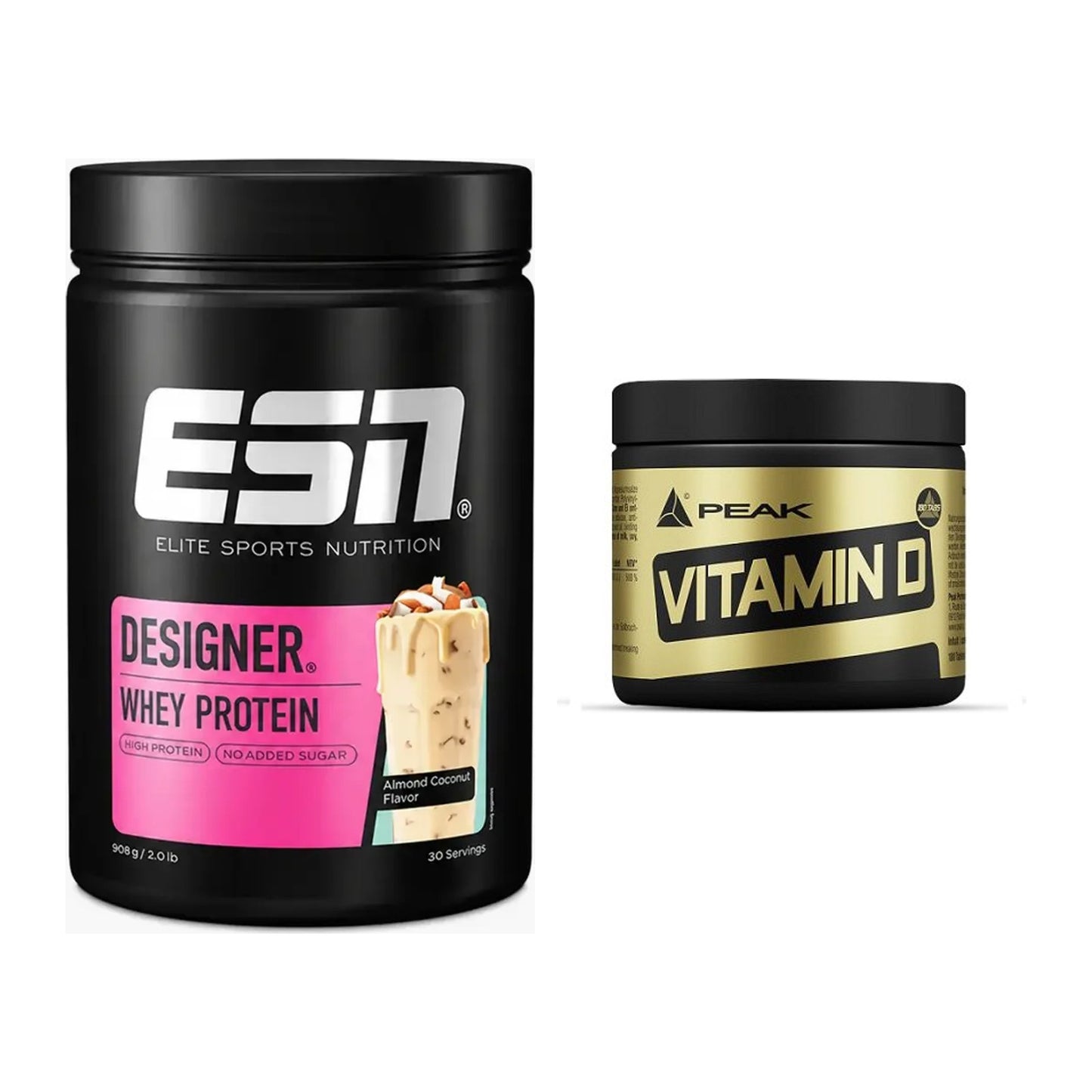 Basis-Set: ESN Designer Whey + Peak Vitamin D 180 Tabl. – alle enthaltenen Artikel