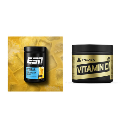 Basis-Set: ESN ISOCLEAR Whey Isolate + Peak Vitamin D 180 Tabl. – alle enthaltenen Artikel