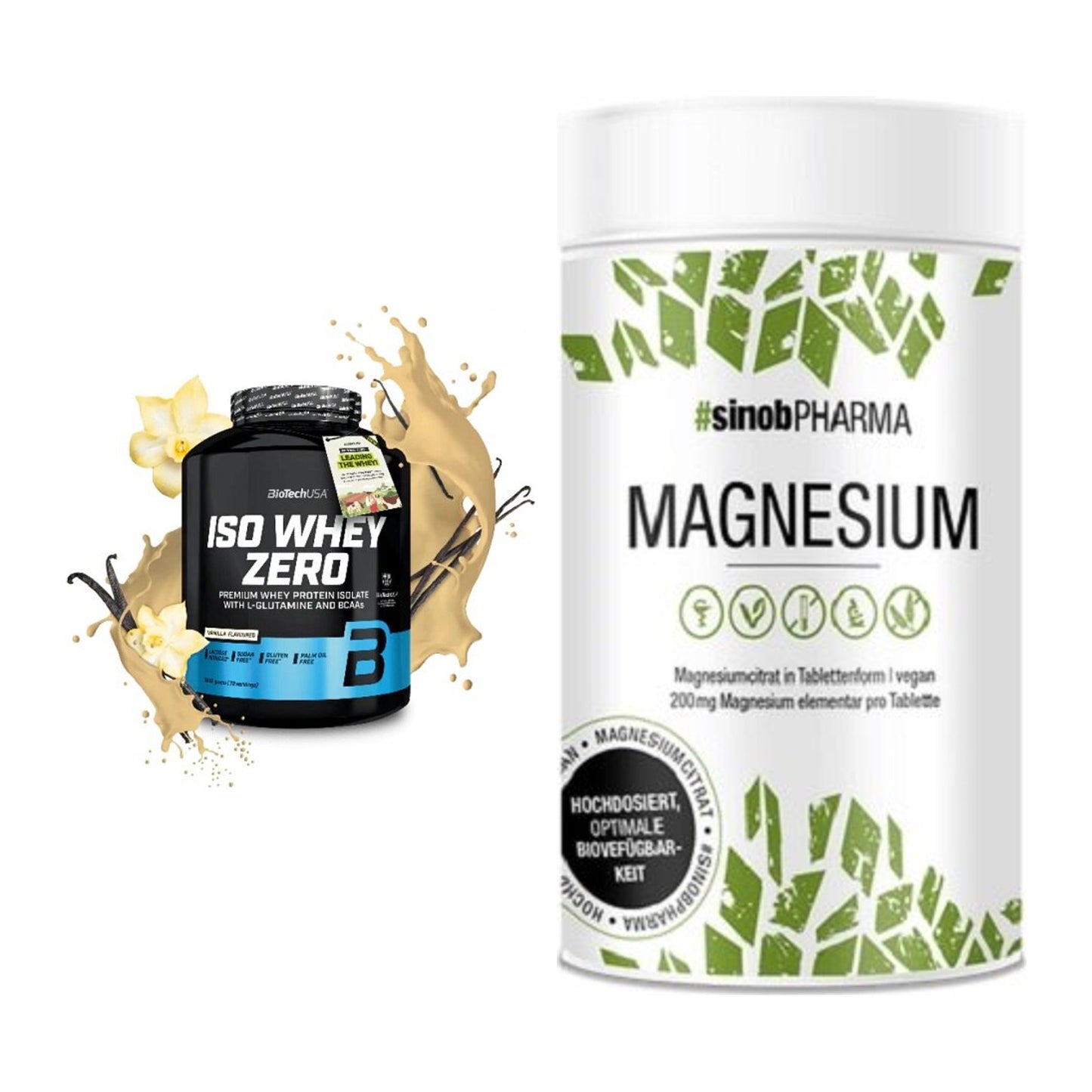 Basis-Set: BioTech Iso Whey Zero + Sinob Magnesium Citrat – alle enthaltenen Artikel
