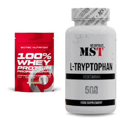 Basis-Set: Scitec 100% Whey Protein + MST Tryptophan 500mg – alle enthaltenen Artikel