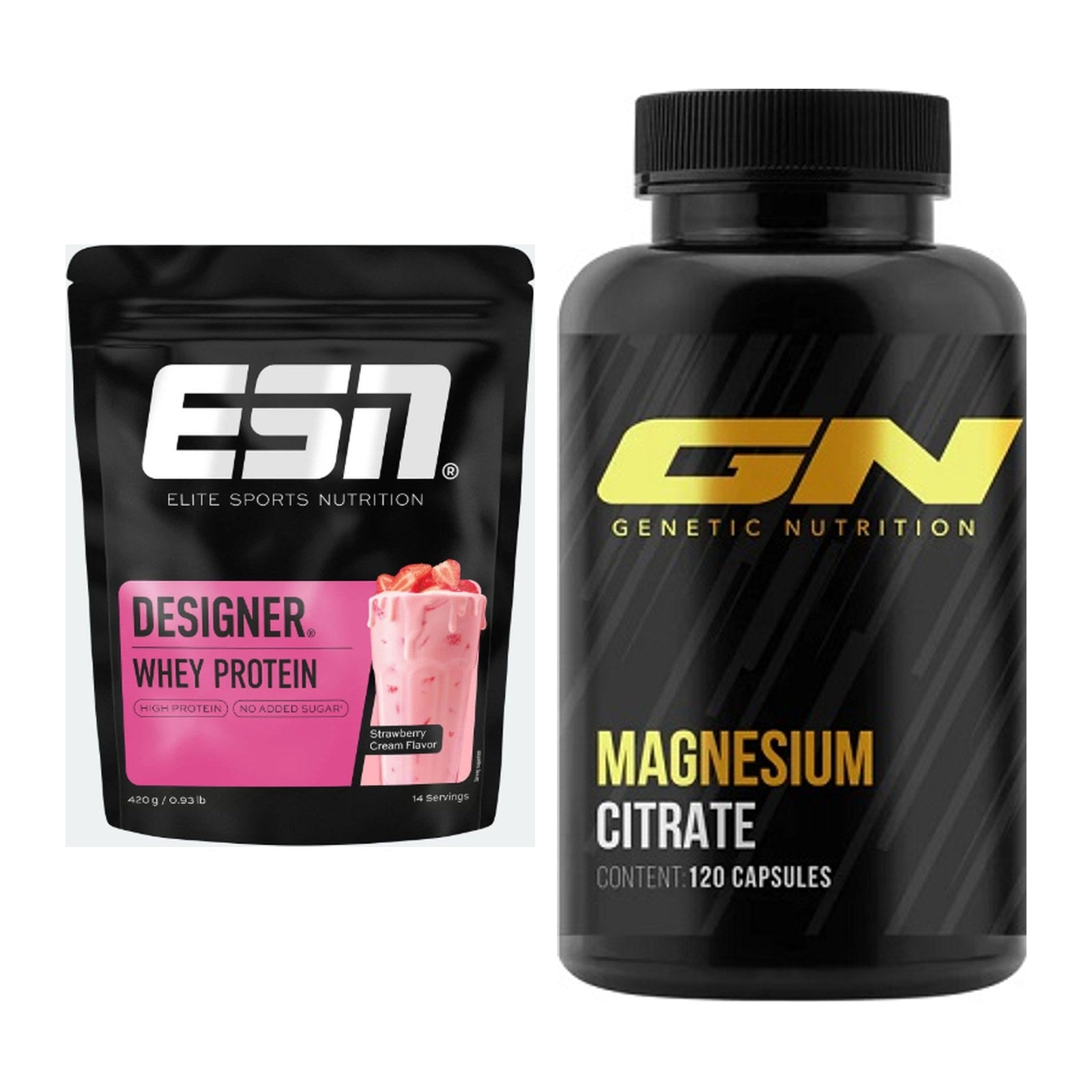 Basis-Set: ESN Designer Whey + GN Magnesium Citrate – alle enthaltenen Artikel