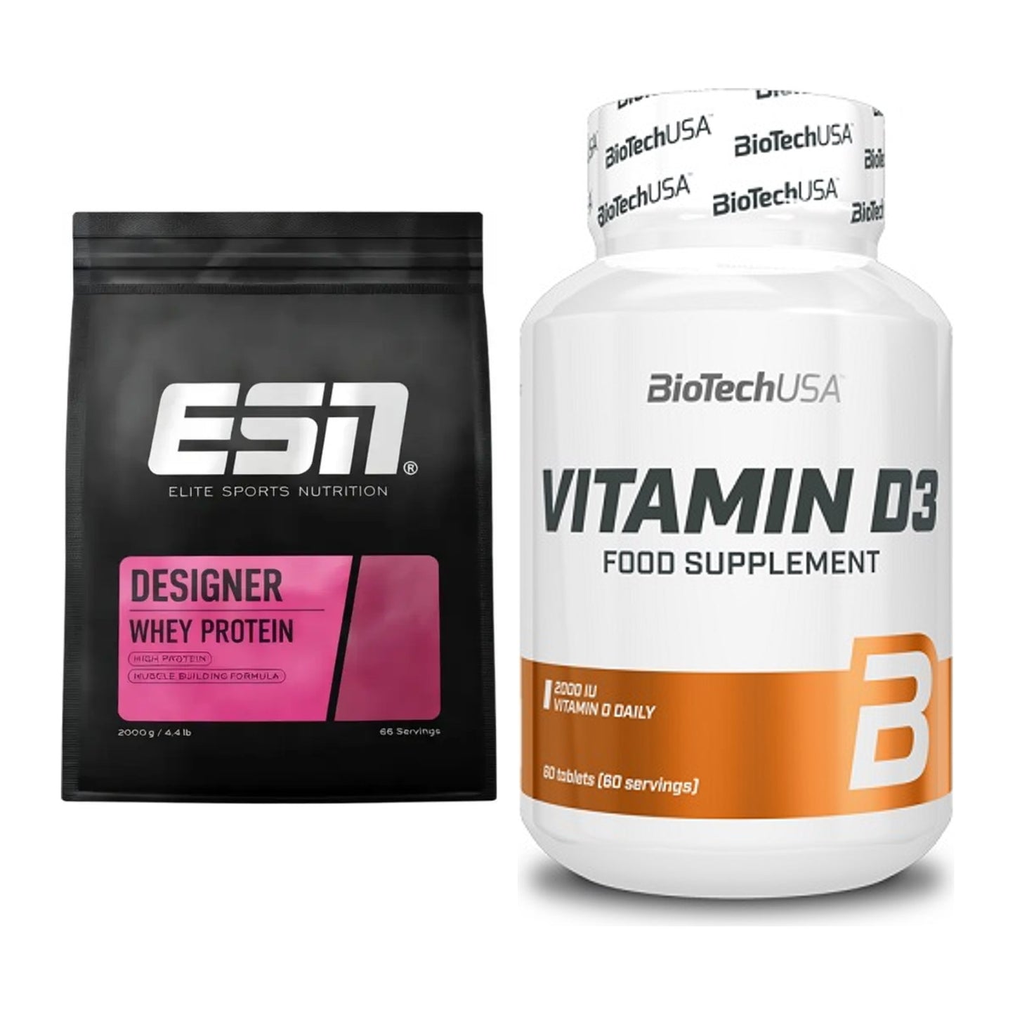 Basis-Set: ESN Designer Whey + BioTech Vitamin D3 – alle enthaltenen Artikel