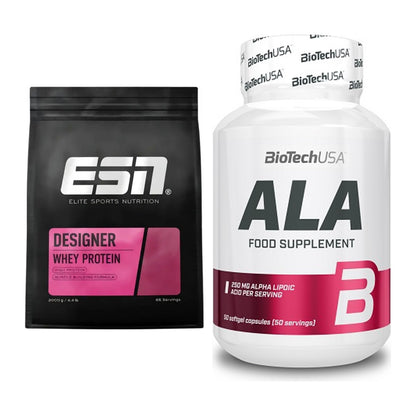 Basis-Set: ESN Designer Whey + BioTech ALA alpha lipoic acid – alle enthaltenen Artikel