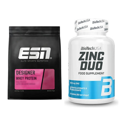 Basis-Set: ESN Designer Whey + BioTech Zinc Duo – alle enthaltenen Artikel