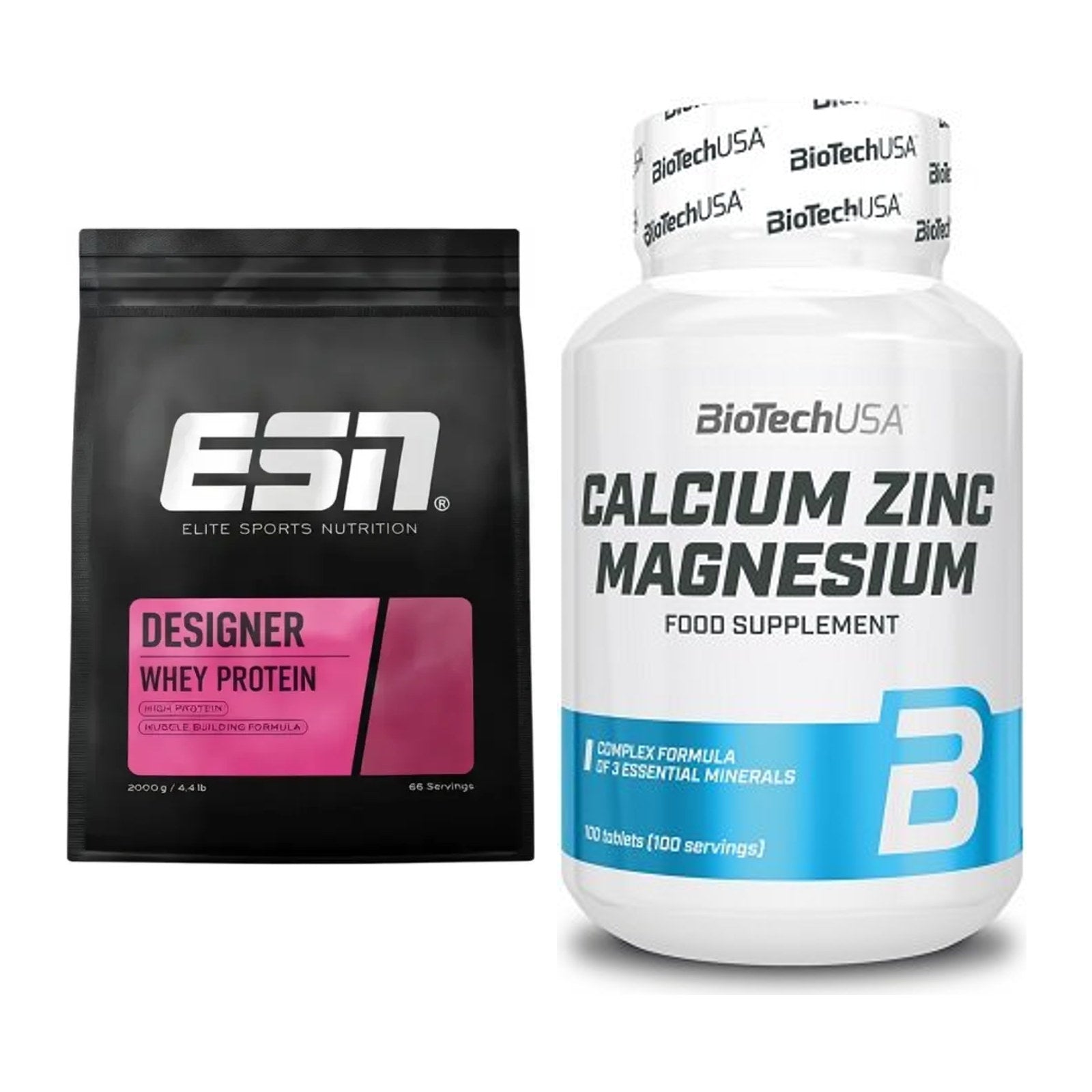 Basis-Set: ESN Designer Whey + BioTech Calcium Zinc Magnesium 100 – alle enthaltenen Artikel