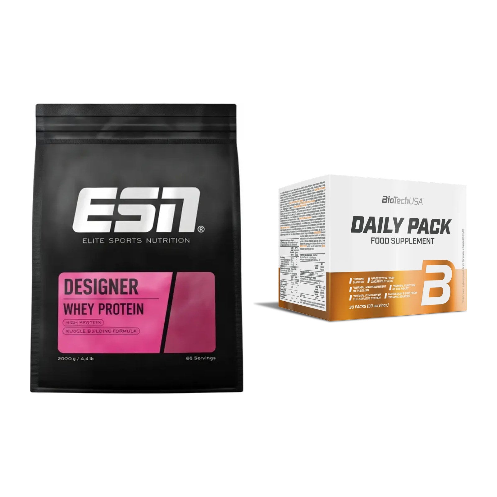 Basis-Set: ESN Designer Whey + BioTech Daily Packs 30 Packs – alle enthaltenen Artikel
