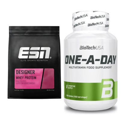 Basis-Set: ESN Designer Whey + BioTech One A Day 100 Tabl. – alle enthaltenen Artikel