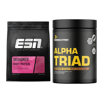 Basis-Set: ESN Designer Whey + Dedicated Alpha Triad 180 Tabl. – alle enthaltenen Artikel