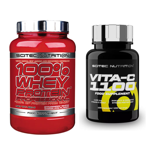 Basis-Set: Scitec 100% Whey Professional + Scitec Vitamin C 1100 – alle enthaltenen Artikel