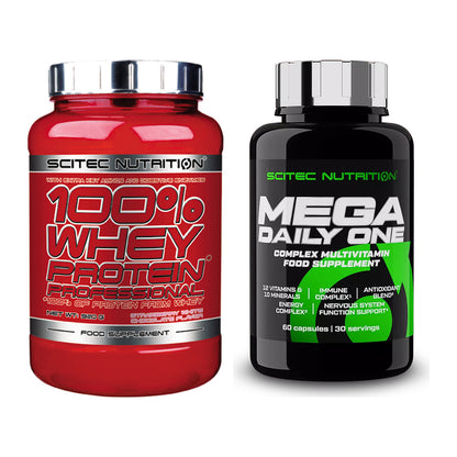 Basis-Set: Scitec 100% Whey Professional + Scitec Mega Daily One Plus – alle enthaltenen Artikel