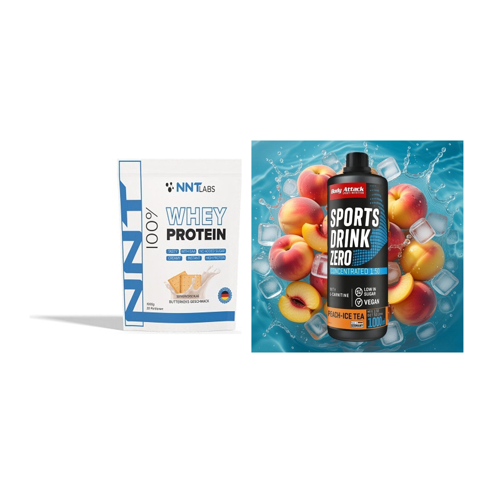 Basis-Set: NNT Whey + Body Attack Sports Drink Zero – alle enthaltenen Artikel