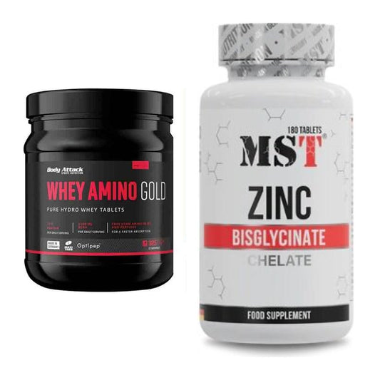 Basis-Set: Body Attack Whey Amino Gold + MST Zinc Chelate Bisglycinate – alle enthaltenen Artikel