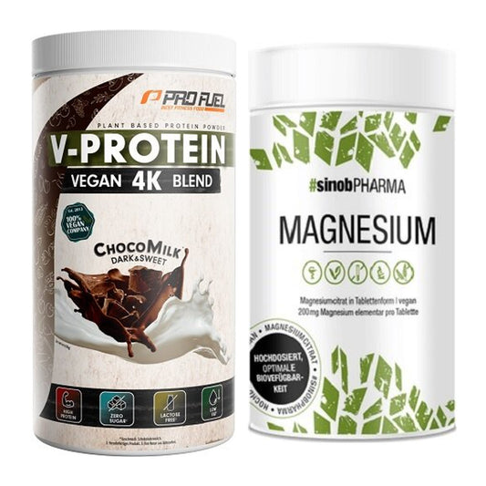 Basis-Set: ProFuel V-PROTEIN vegan 4K blend + Sinob Magnesium Citrat – alle enthaltenen Artikel