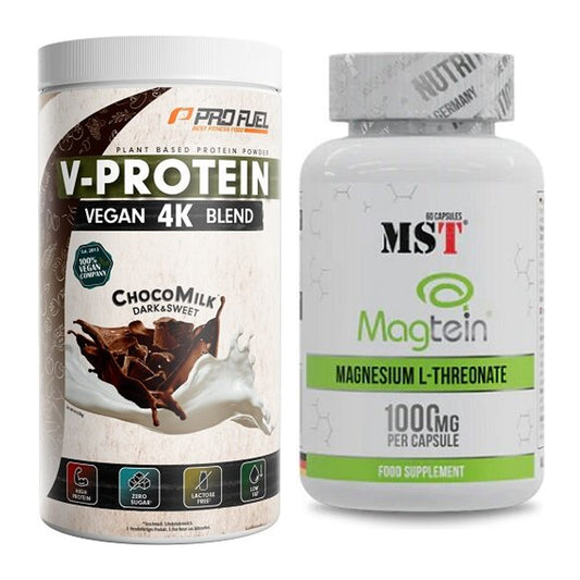 Basis-Set: ProFuel V-PROTEIN vegan 4K + MST Magnesium L-Threonate – alle enthaltenen Artikel