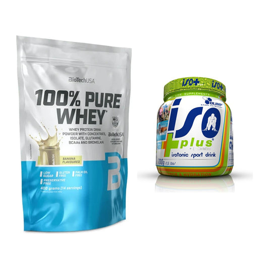 Basis-Set: BioTech 100% Pure Whey + Olimp Iso Plus – alle enthaltenen Artikel