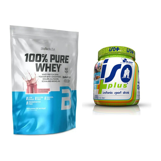 Basis-Set: BioTech 100% Pure Whey + Olimp Iso Plus – alle enthaltenen Artikel