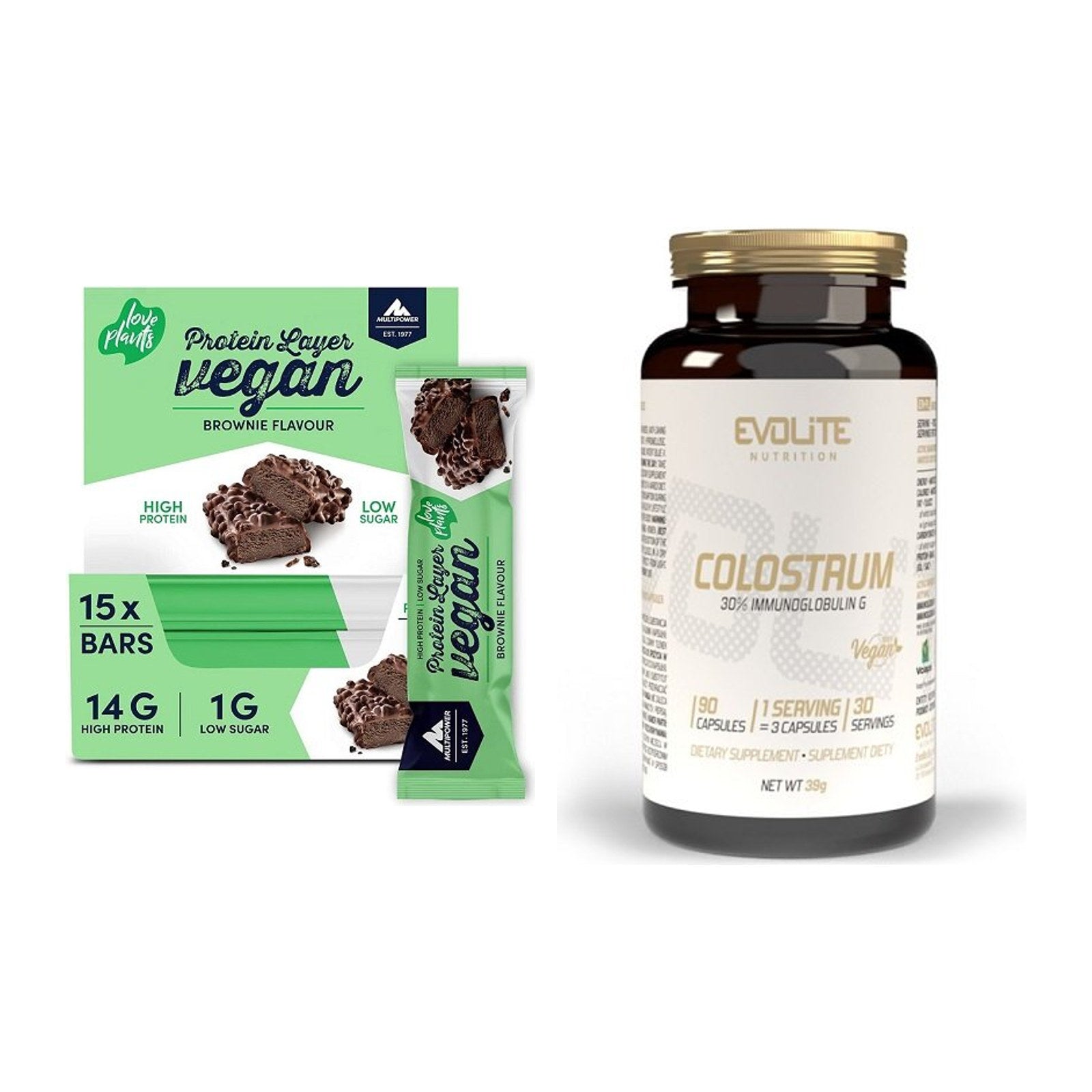 Basis-Set: Multipower Vegan Protein + Evolite Nutrition Colostrum – alle enthaltenen Artikel